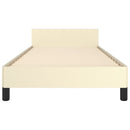 sengeramme med sengegavl 100x200 cm kunstlæder cremefarvet