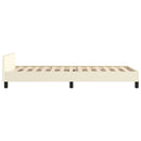 sengeramme med sengegavl 100x200 cm kunstlæder cremefarvet