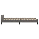 sengeramme med sengegavl 100x200 cm kunstlæder grå