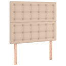 sengeramme med sengegavl 100x200 cm kunstlæder cappuccinofarvet
