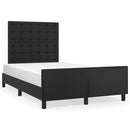 sengeramme med sengegavl 120x200 cm kunstlæder sort