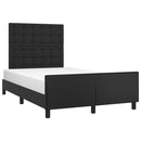sengeramme med sengegavl 120x200 cm kunstlæder sort