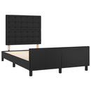 sengeramme med sengegavl 120x200 cm kunstlæder sort