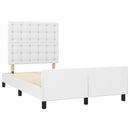 sengeramme med sengegavl 120x200 cm kunstlæder hvid