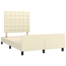 sengeramme med sengegavl 120x200 cm kunstlæder cremefarvet