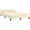 sengeramme med sengegavl 120x200 cm kunstlæder cremefarvet