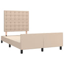 sengeramme med sengegavl 120x200 cm kunstlæder cappuccinofarvet