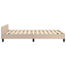 sengeramme med sengegavl 120x200 cm kunstlæder cappuccinofarvet
