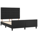 sengeramme med sengegavl 140x190 cm kunstlæder sort