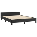 sengeramme med sengegavl 140x190 cm kunstlæder sort