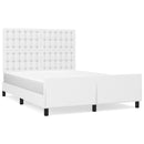 sengeramme med sengegavl 140x190 cm kunstlæder hvid