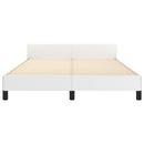 sengeramme med sengegavl 140x190 cm kunstlæder hvid