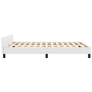 sengeramme med sengegavl 140x190 cm kunstlæder hvid