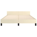 sengeramme med sengegavl 140x190 cm kunstlæder cremefarvet