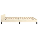 sengeramme med sengegavl 140x190 cm kunstlæder cremefarvet