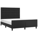 sengeramme med sengegavl 140x200 cm kunstlæder sort