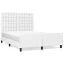 sengeramme med sengegavl 140x200 cm kunstlæder hvid