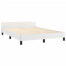 sengeramme med sengegavl 140x200 cm kunstlæder hvid