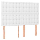 sengeramme med sengegavl 140x200 cm kunstlæder hvid
