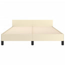 sengeramme med sengegavl 140x200 cm kunstlæder cremefarvet