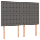 sengeramme med sengegavl 140x200 cm kunstlæder grå