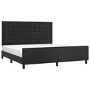 sengeramme med sengegavl 160x200 cm kunstlæder sort