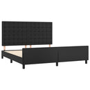 sengeramme med sengegavl 160x200 cm kunstlæder sort