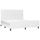 sengeramme med sengegavl 160x200 cm kunstlæder hvid