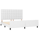 sengeramme med sengegavl 160x200 cm kunstlæder hvid