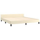 sengeramme med sengegavl 160x200 cm kunstlæder cremefarvet