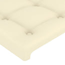 sengeramme med sengegavl 160x200 cm kunstlæder cremefarvet