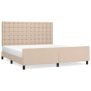 sengeramme med sengegavl 160x200 cm kunstlæder cappuccinofarvet