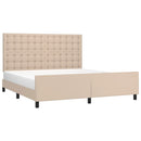 sengeramme med sengegavl 160x200 cm kunstlæder cappuccinofarvet