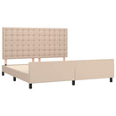 sengeramme med sengegavl 160x200 cm kunstlæder cappuccinofarvet