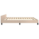 sengeramme med sengegavl 160x200 cm kunstlæder cappuccinofarvet