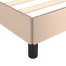 sengeramme med sengegavl 160x200 cm kunstlæder cappuccinofarvet
