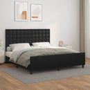 sengeramme med sengegavl 180x200 cm kunstlæder sort