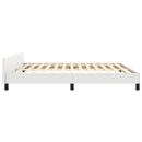 sengeramme med sengegavl 180x200 cm kunstlæder hvid
