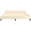 sengeramme med sengegavl 180x200 cm kunstlæder cremefarvet