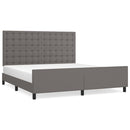 sengeramme med sengegavl 180x200 cm kunstlæder grå