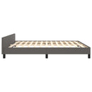 sengeramme med sengegavl 180x200 cm kunstlæder grå
