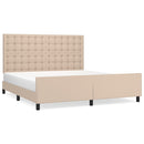 sengeramme med sengegavl 180x200 cm kunstlæder cappuccinofarvet