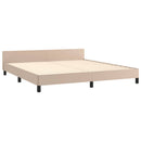 sengeramme med sengegavl 180x200 cm kunstlæder cappuccinofarvet