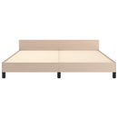 sengeramme med sengegavl 180x200 cm kunstlæder cappuccinofarvet