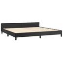 sengeramme med sengegavl 200x200 cm kunstlæder sort