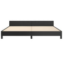 sengeramme med sengegavl 200x200 cm kunstlæder sort