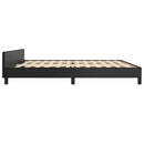 sengeramme med sengegavl 200x200 cm kunstlæder sort
