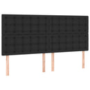 sengeramme med sengegavl 200x200 cm kunstlæder sort