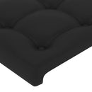 sengeramme med sengegavl 200x200 cm kunstlæder sort