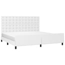 sengeramme med sengegavl 200x200 cm kunstlæder hvid